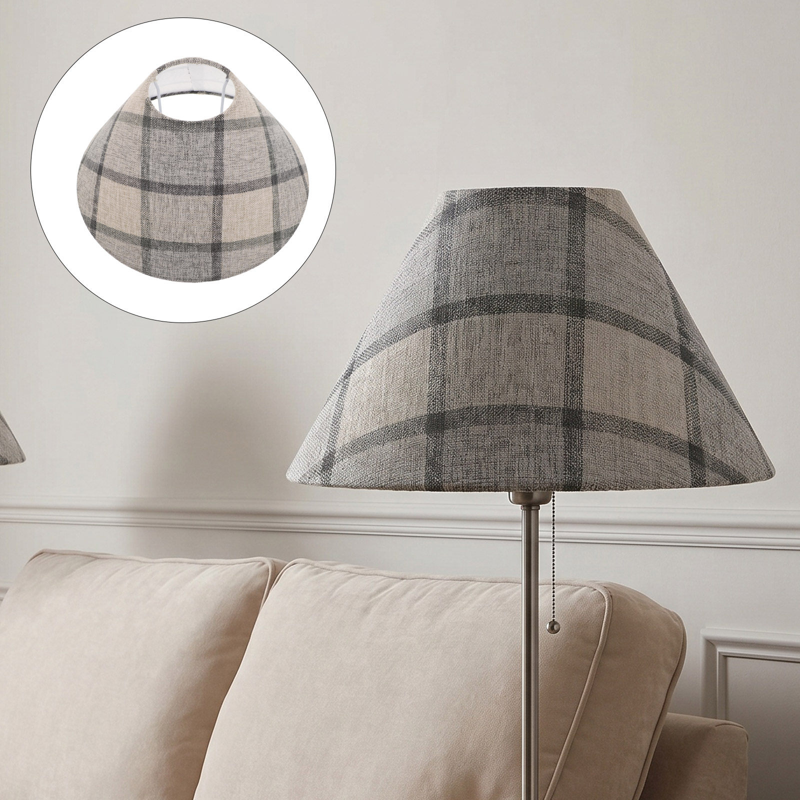 Timeless Plaid Fabric Drum Lam - огляд і ціна Decor Timeless Lighting