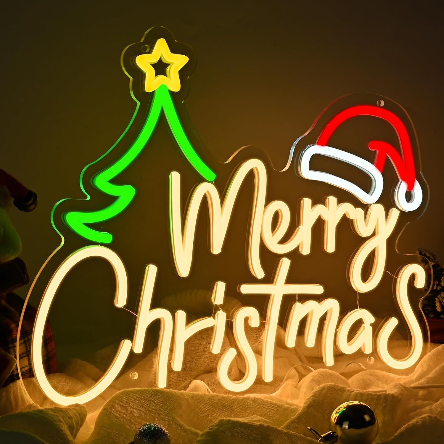 Merry Christmas Neon Sign USB  - огляд і ціна Lighting Christmas Decor