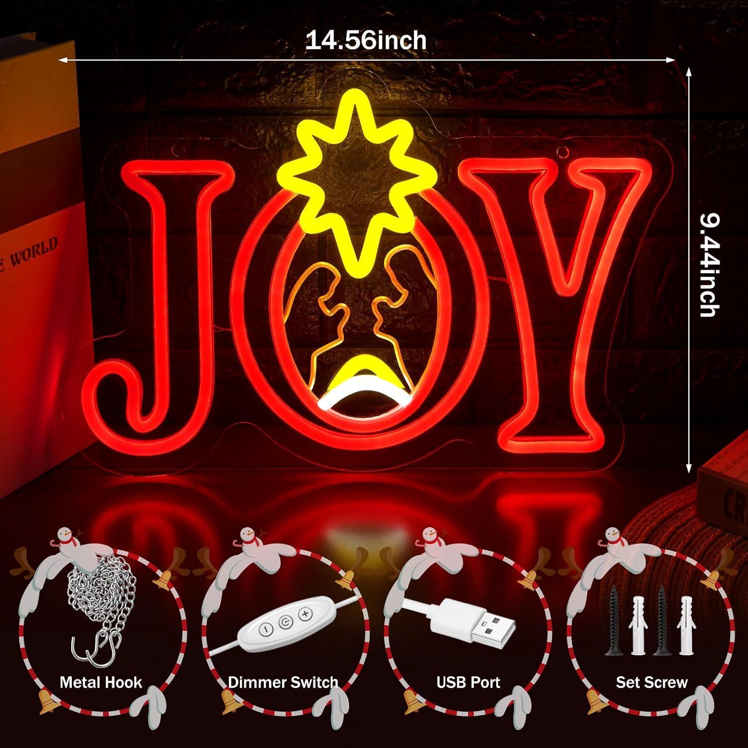 Joy Nativity Scene Neon Sign U - огляд і ціна Lighting Christmas Decor