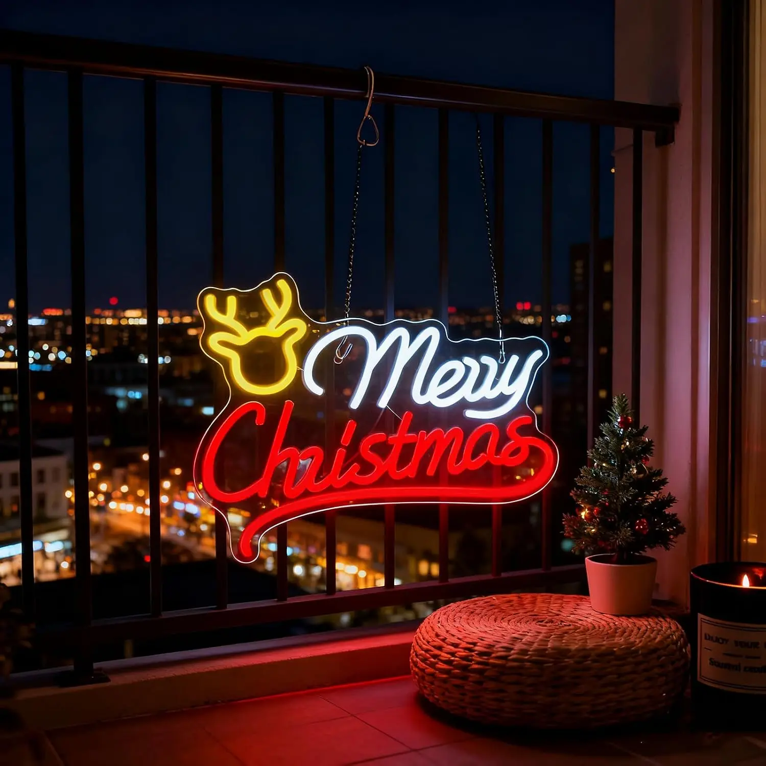 Merry Christmas Reindeer Neon  - огляд і ціна Lighting Christmas Decor