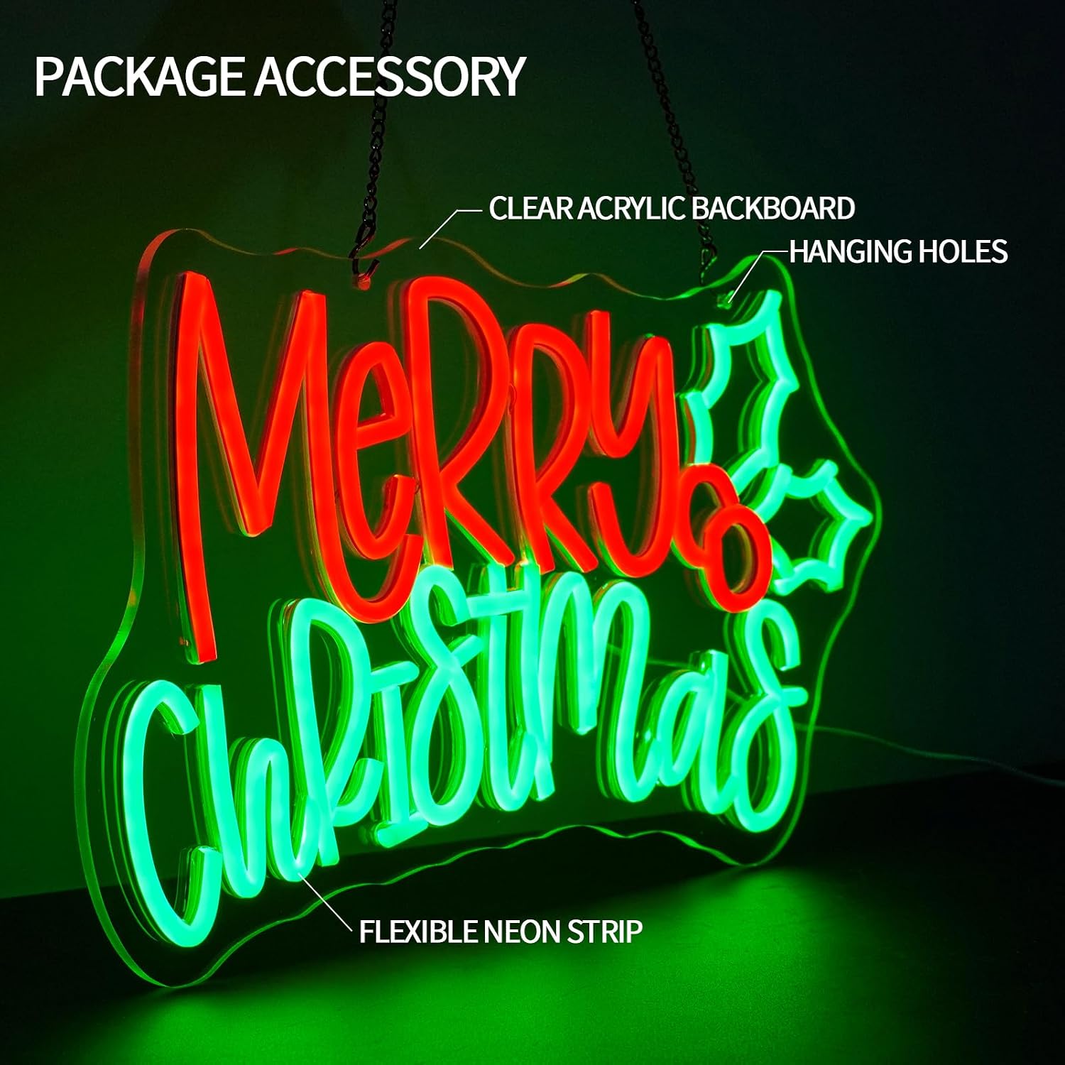 Merry Christmas Neon Sign LED  - огляд і ціна Lighting Christmas Decor